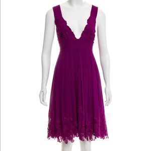STUNNING VIOLET CATHERINE MALANDRINO SLEEVLESS SILK DRESS - LIKE NEW CONDITIONON